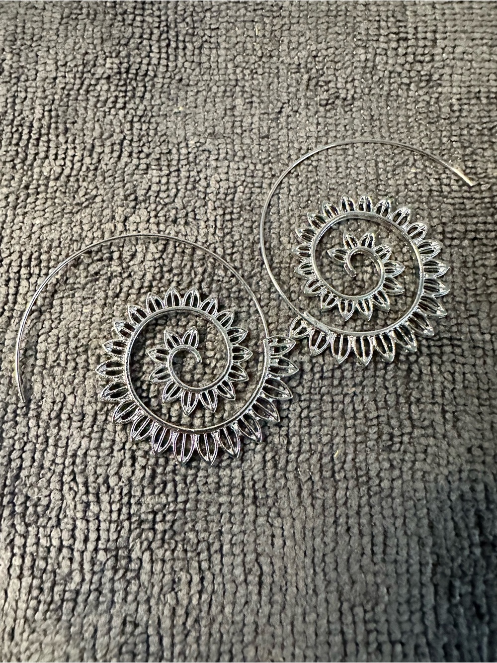 Spiral Sunburst Hoop Earrings in Silver - Women Jewelry